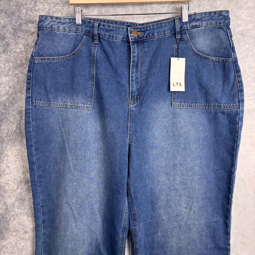 Long Tall Sally Denim Wide Leg High Rise Jeans US Plus Size 20 NWT - Picture 4 of 9